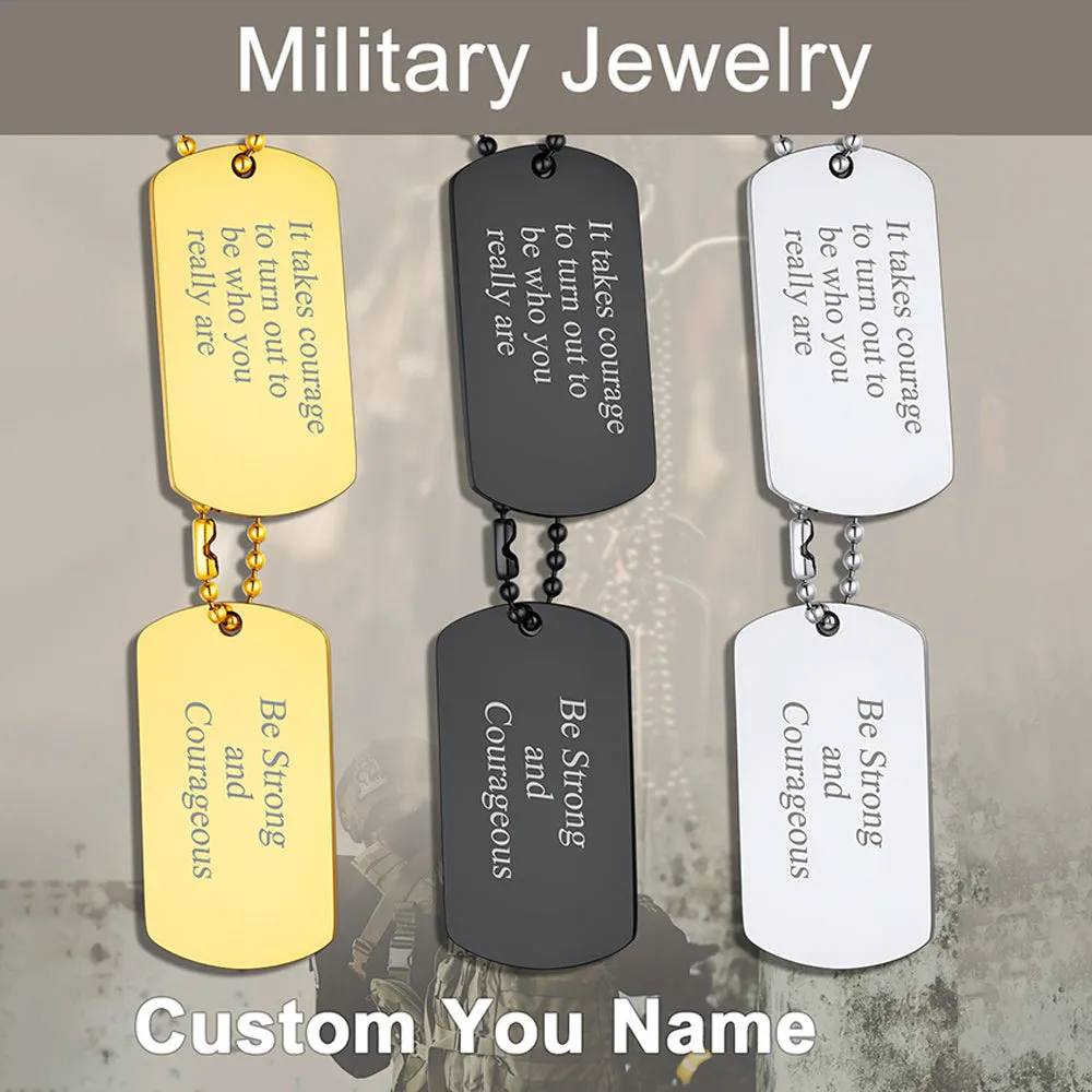 Custom Military Double Dog Tag Necklace Gift for Men sold by FaithHeart product image thumbnail 3