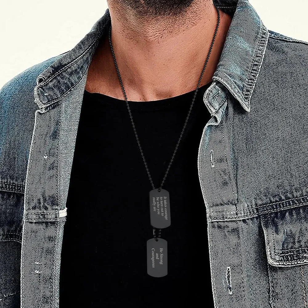 Custom Military Double Dog Tag Necklace Gift for Men sold by FaithHeart product image thumbnail 2