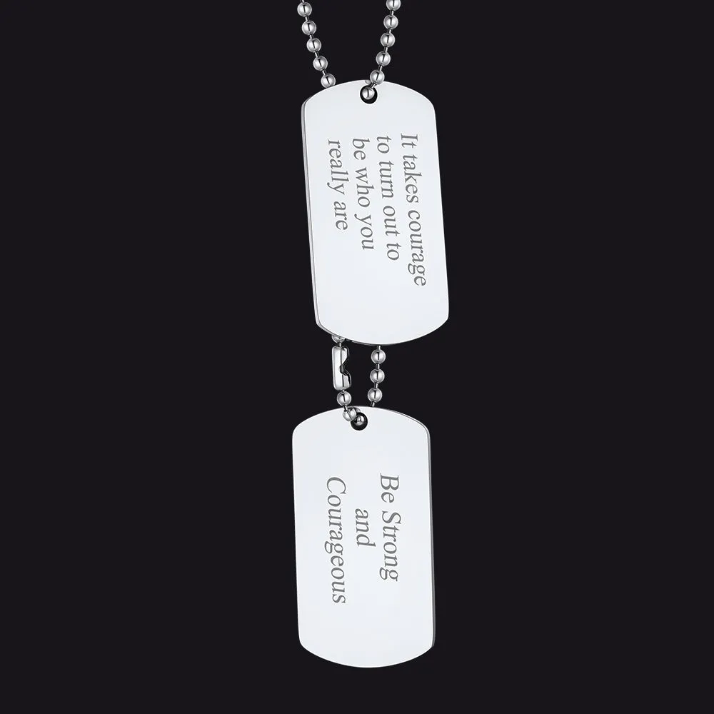 Custom Military Double Dog Tag Necklace Gift for Men sold by FaithHeart