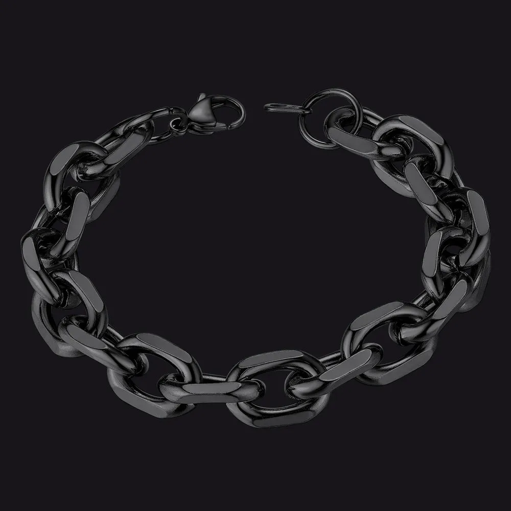 Stainless Steel Rolo Link Bracelet for Men sold by FaithHeart