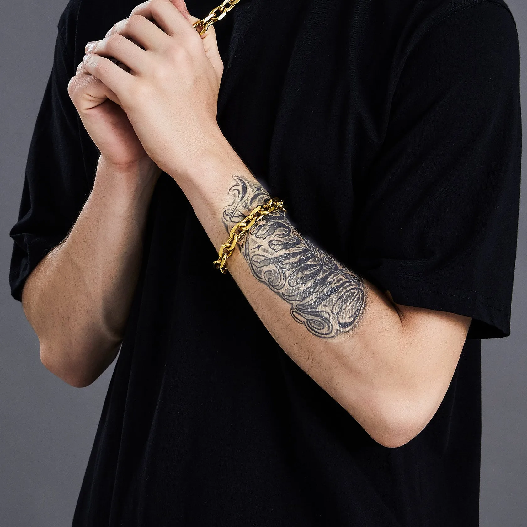 Stainless Steel Rolo Link Bracelet for Men sold by FaithHeart product image thumbnail 3