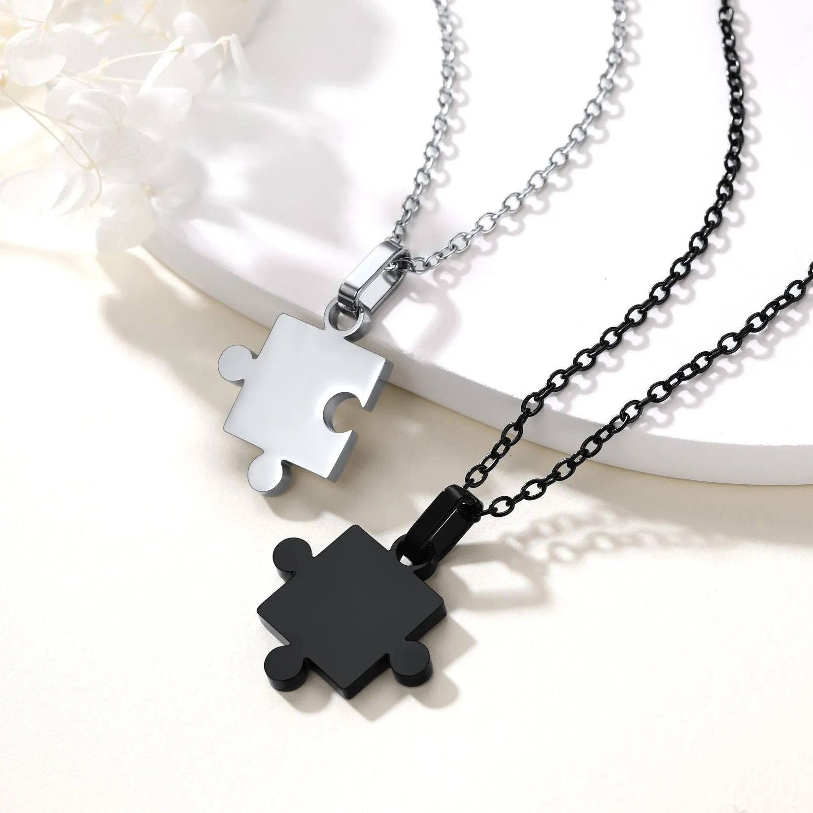 Custom Puzzle Matching Necklaces for Couple 2Pcs sold by FaithHeart product image thumbnail 5