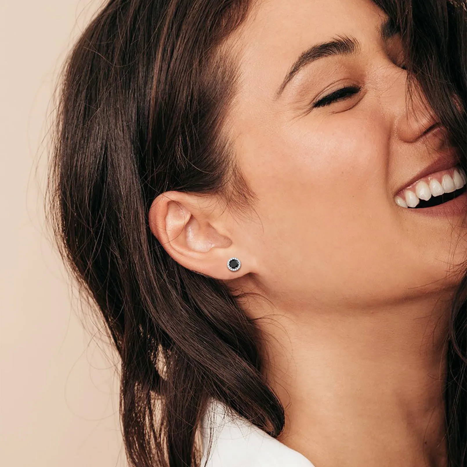 S925 Silver CZ Birthstone Stud Halo Earrings for Women sold by FaithHeart product image thumbnail 2