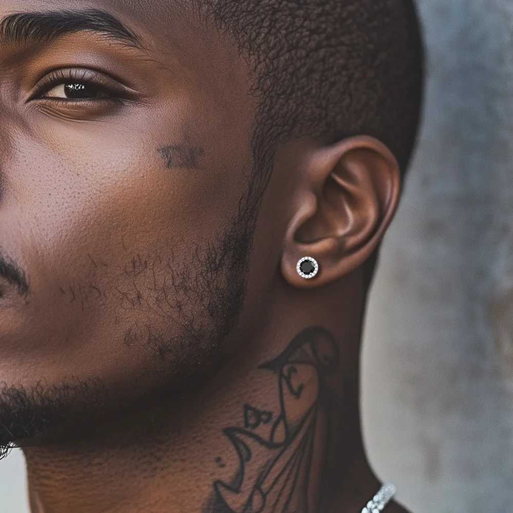 S925 Silver CZ Birthstone Stud Halo Earrings for Women sold by FaithHeart product image thumbnail 4