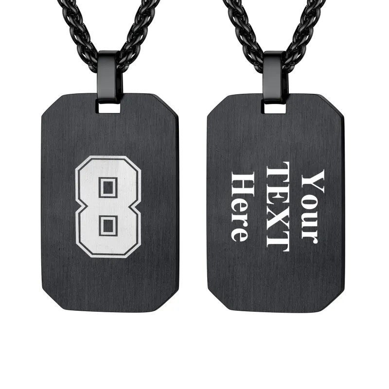 Customized Jersey Number Dog Tag Pendant Necklace For Men sold by FaithHeart