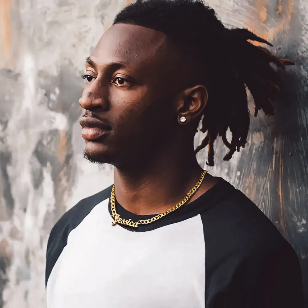 Custom Nameplate Choker Chain Necklace for Men Women 18 Inch sold by FaithHeart product image thumbnail 2