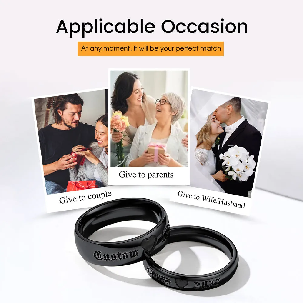 Custom Engraved Matching Promise Rings Set Gift for Couple sold by FaithHeart product image thumbnail 5