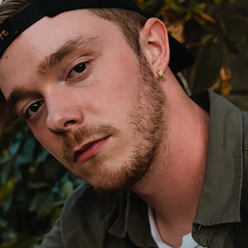 Chunky Infinity Huggie Hoop Earrings For Men sold by FaithHeart product image thumbnail 2