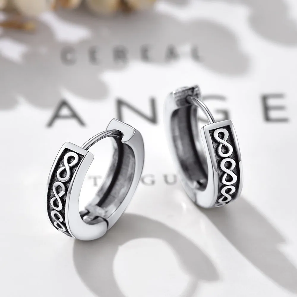 Chunky Infinity Huggie Hoop Earrings For Men sold by FaithHeart product image thumbnail 5