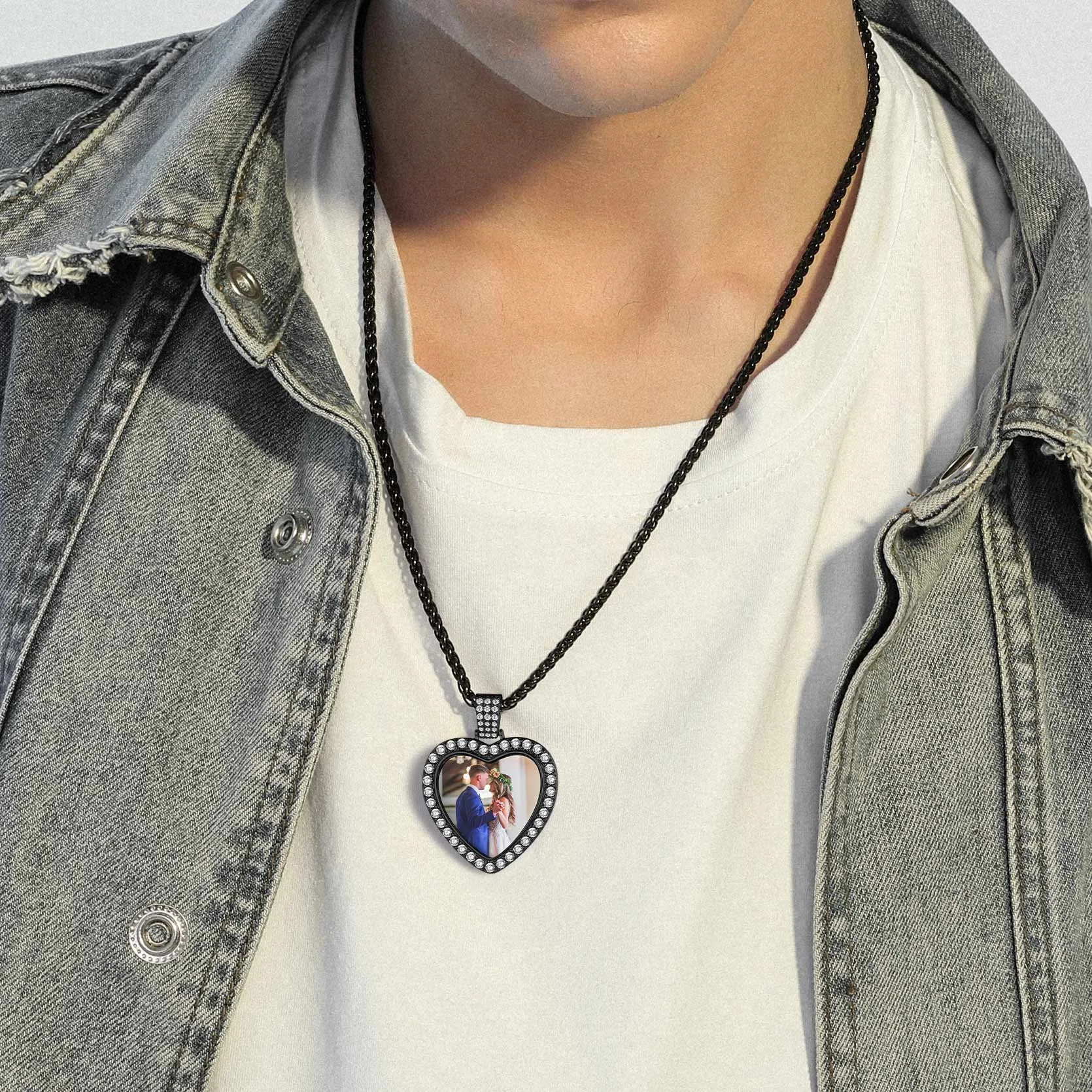 Customized Heart Picture Photo Necklace Memorial Gift for Women Men sold by FaithHeart product image thumbnail 4