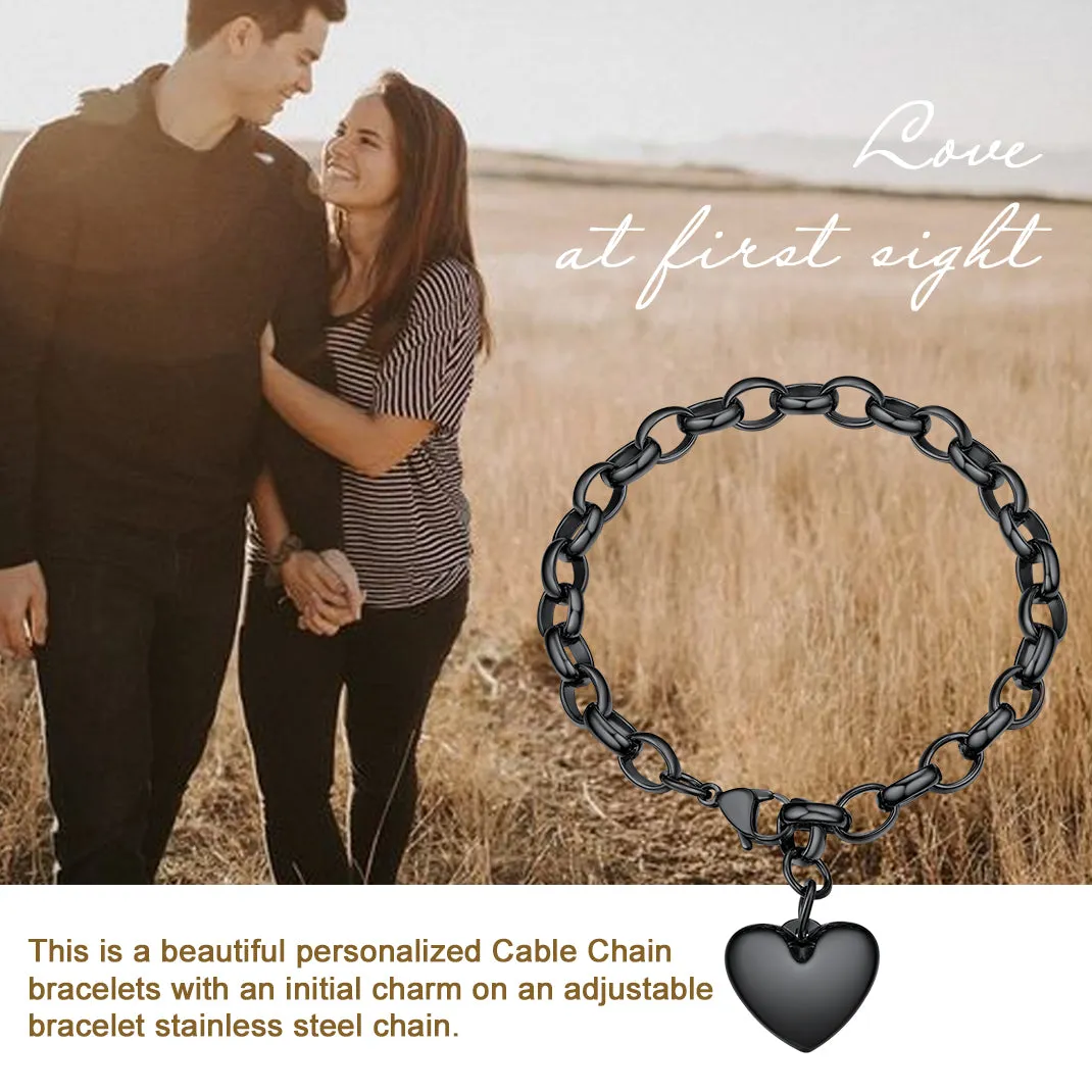 Custom Heart Link Chain Bracelet Memorial Gift for Women sold by FaithHeart product image thumbnail 5