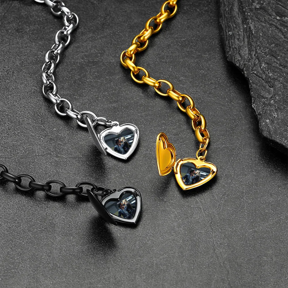 Personalized Heart Picture Locket Bracelet for Women Girlfriend sold by FaithHeart product image thumbnail 5