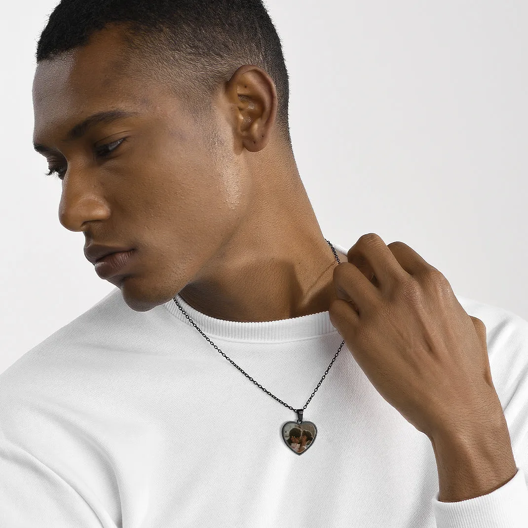 Customized Heart Photo Necklace Memorial Gift for Women Men sold by FaithHeart product image thumbnail 3