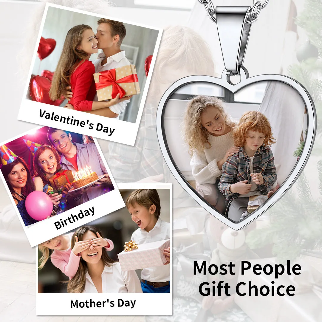 Customized Heart Photo Necklace Memorial Gift for Women Men sold by FaithHeart product image thumbnail 4