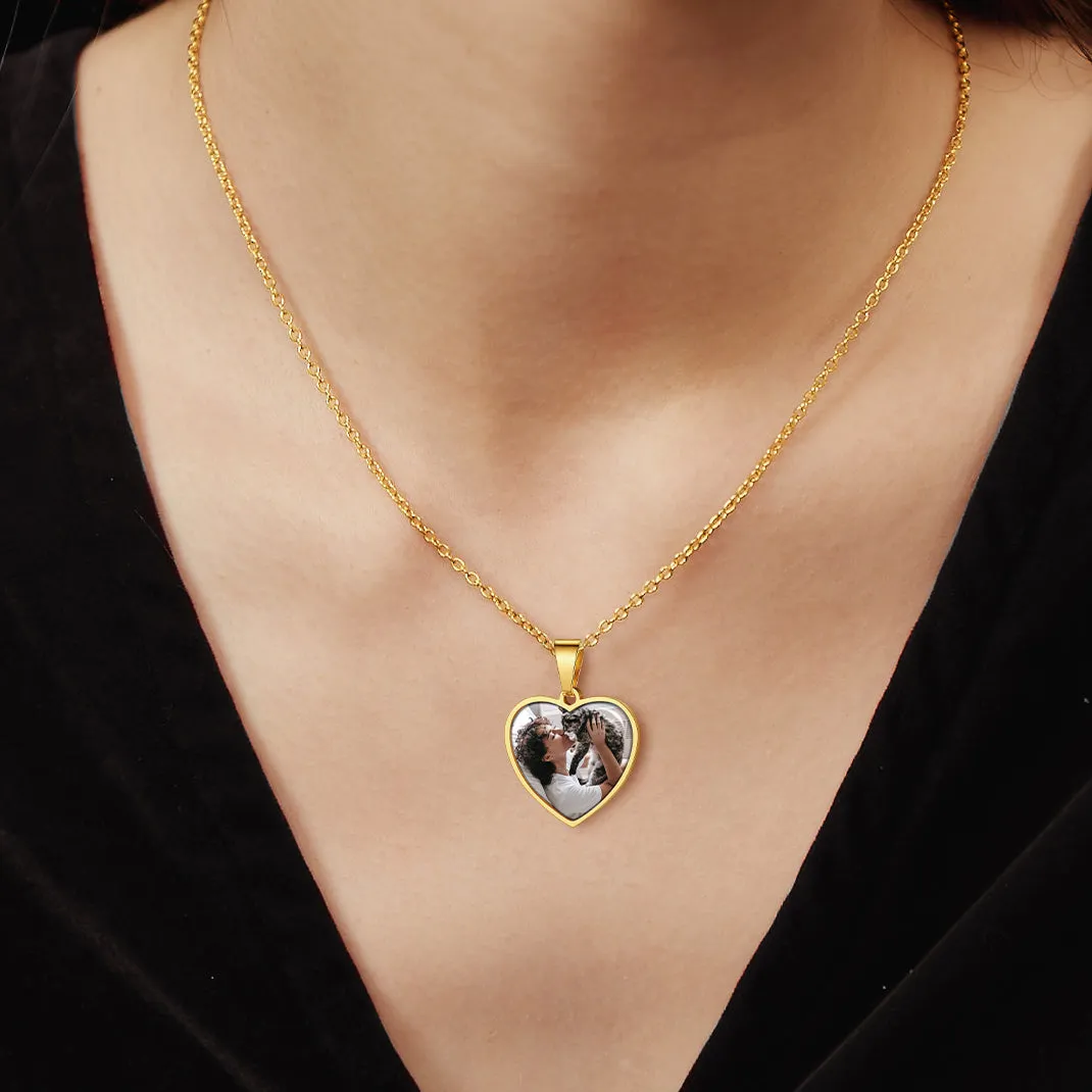 Customized Heart Photo Necklace Memorial Gift for Women Men sold by FaithHeart product image thumbnail 2