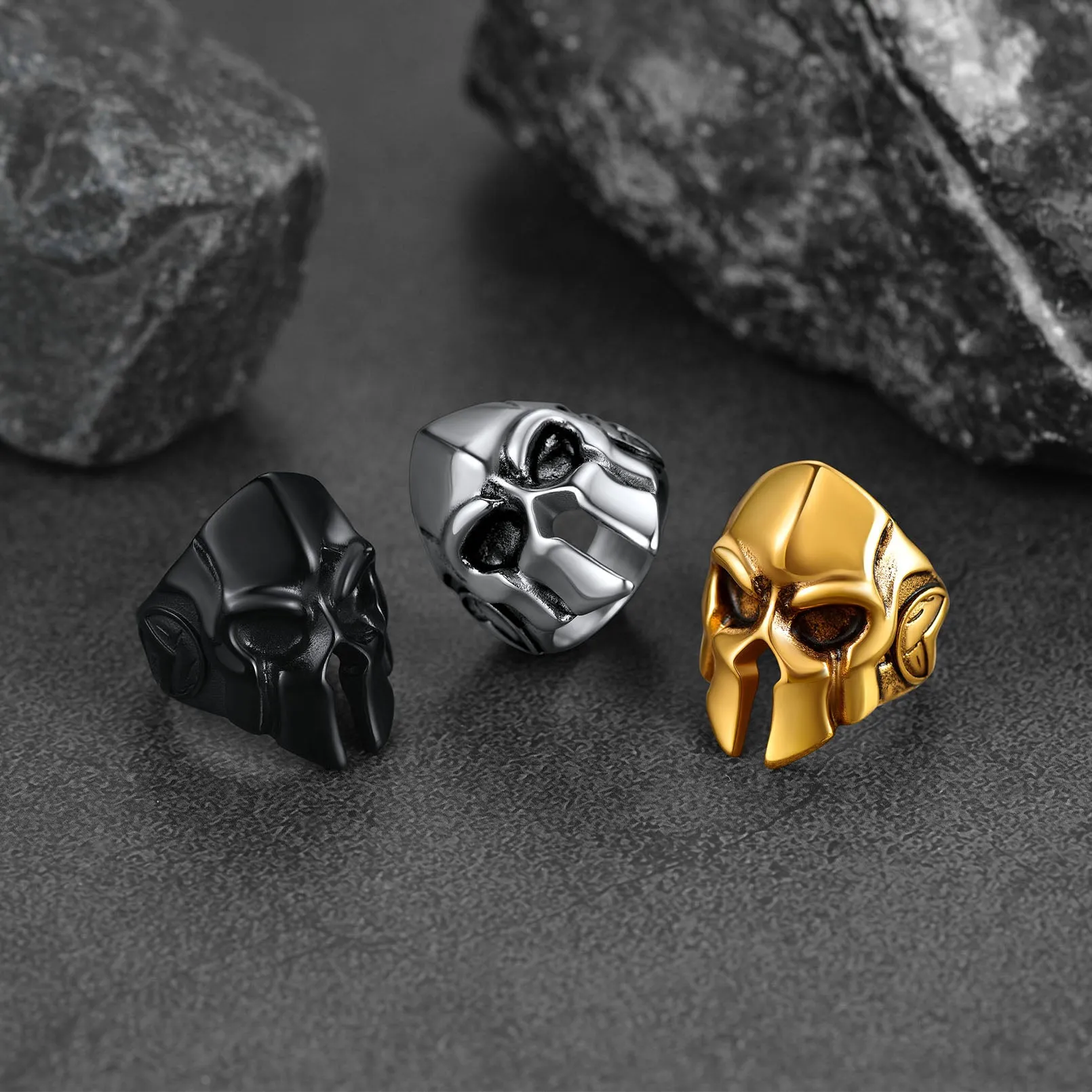 Flash Sale Stainless Steel Spartan Helmet Rings for Men sold by FaithHeart product image thumbnail 3