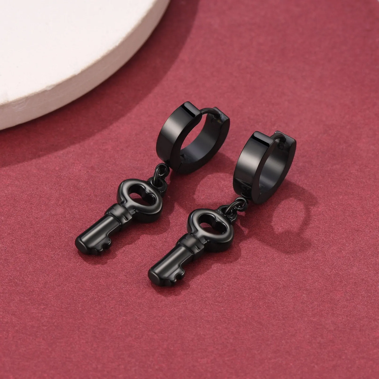 Flash Sale Key Dangle Hoop Earrings For Men sold by FaithHeart product image thumbnail 3