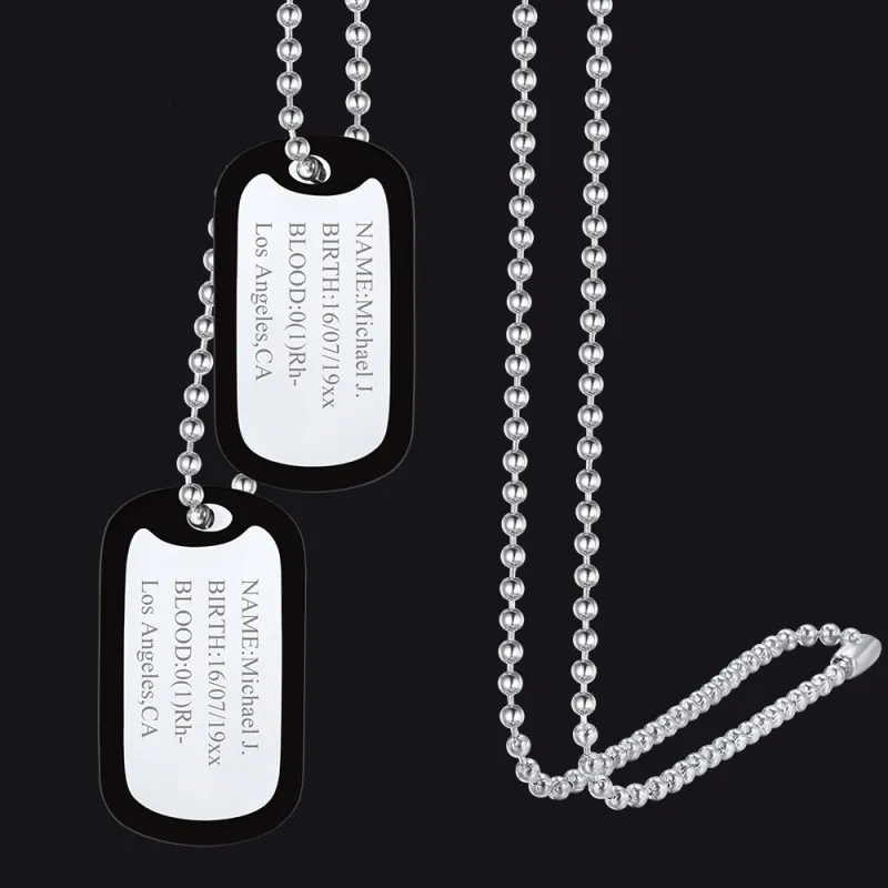 Custom Military Army Double-side Dog Tag Necklace for Men sold by FaithHeart