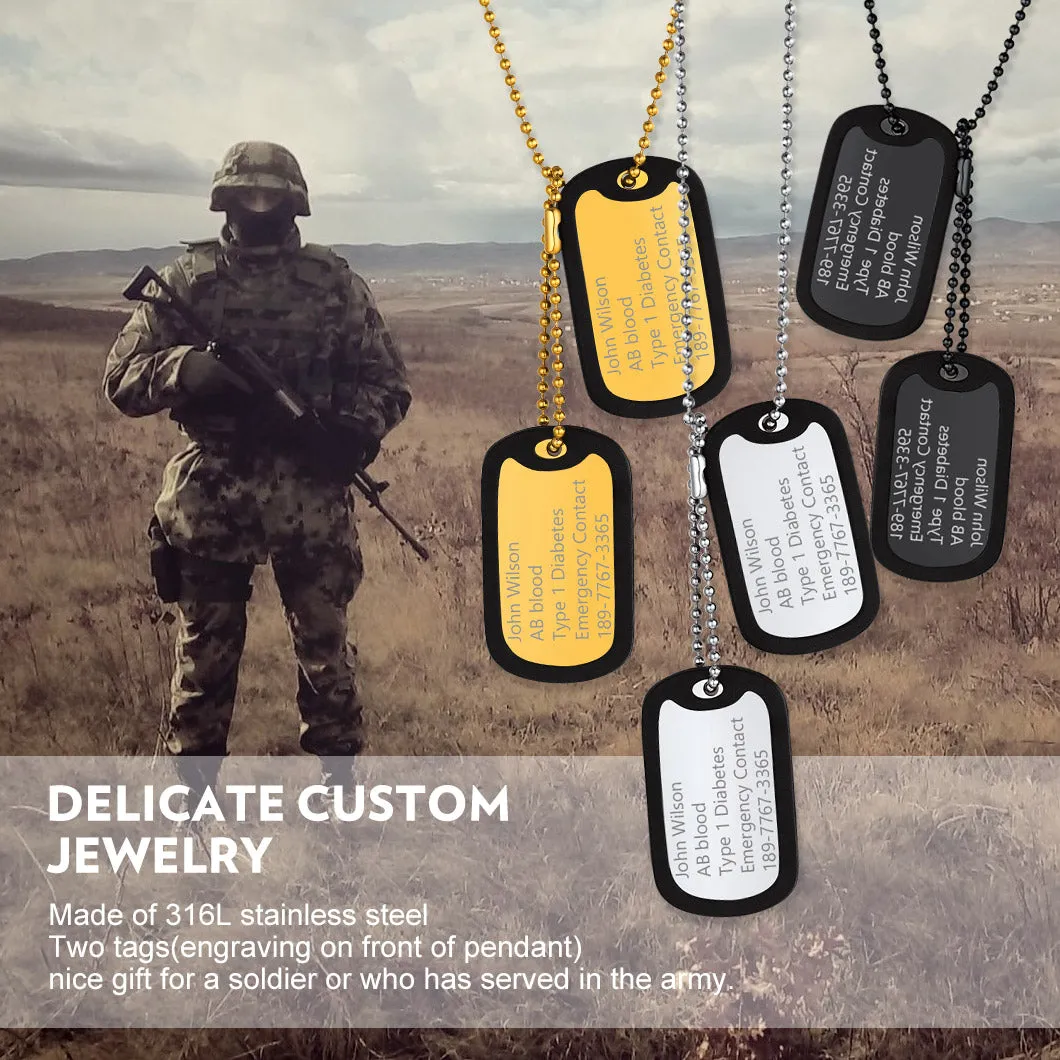 Custom Military Army Double-side Dog Tag Necklace for Men sold by FaithHeart product image thumbnail 2