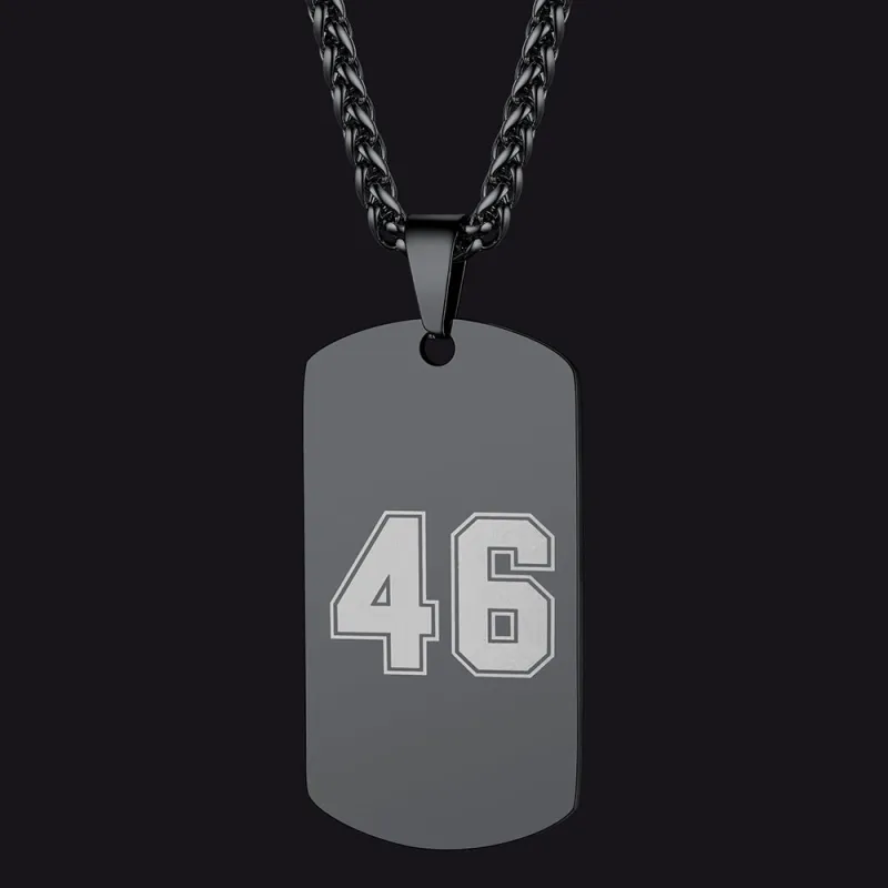 Custom Engraved Number Dog Tag Necklace For Men sold by FaithHeart