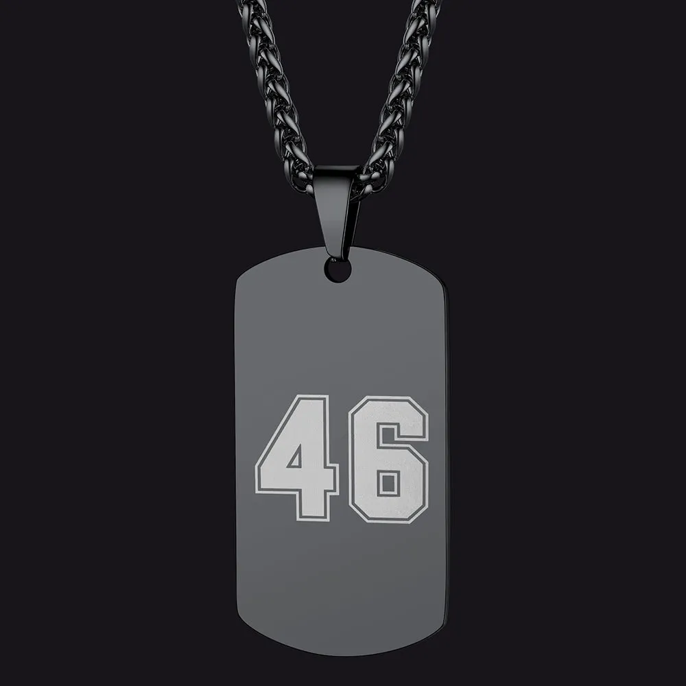 Custom Engraved Number Dog Tag Necklace For Men sold by FaithHeart