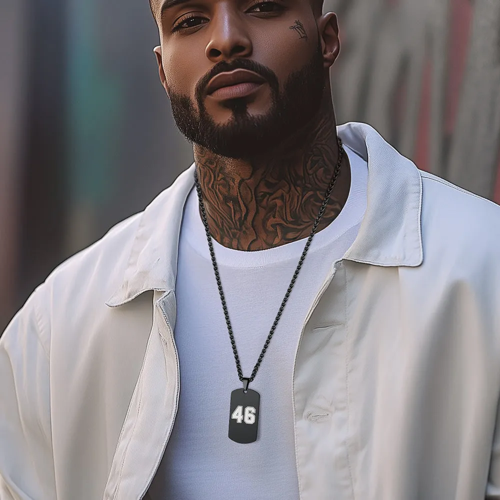 Custom Engraved Number Dog Tag Necklace For Men sold by FaithHeart product image thumbnail 3