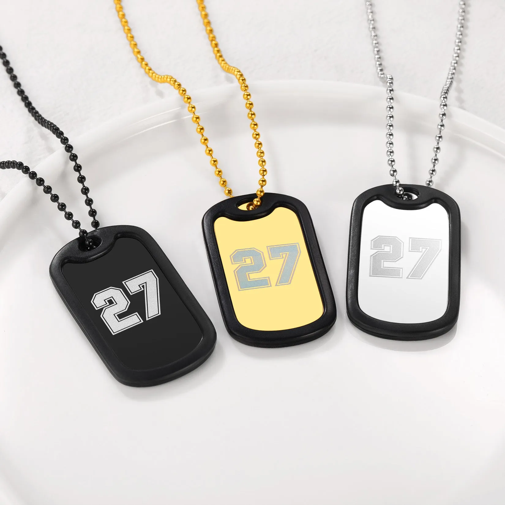 Customized Sport Number Dog Tag Necklace For Men sold by FaithHeart product image thumbnail 5