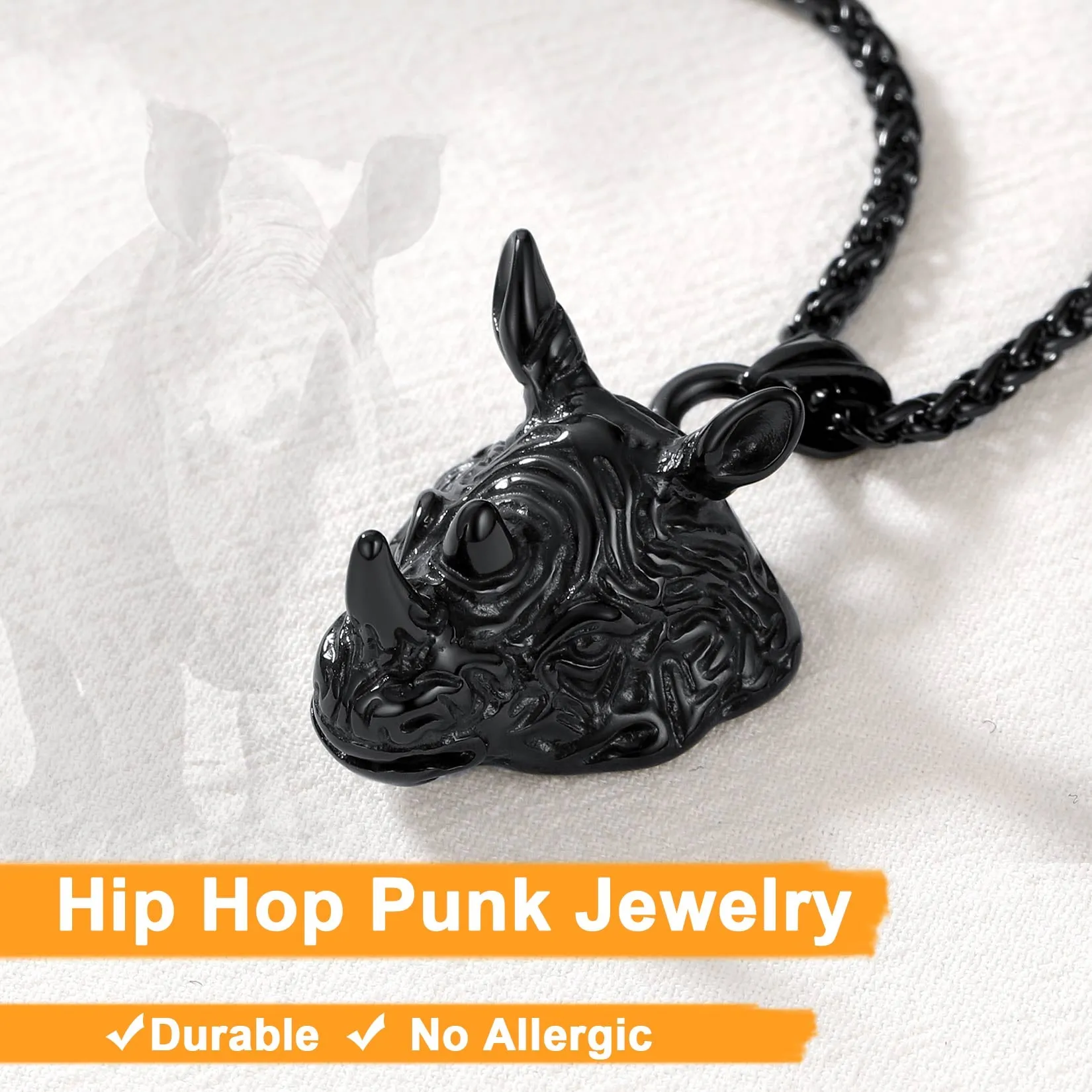 Flash Sale Gothic Rhinoceros Pendant Men Necklace sold by FaithHeart product image thumbnail 3