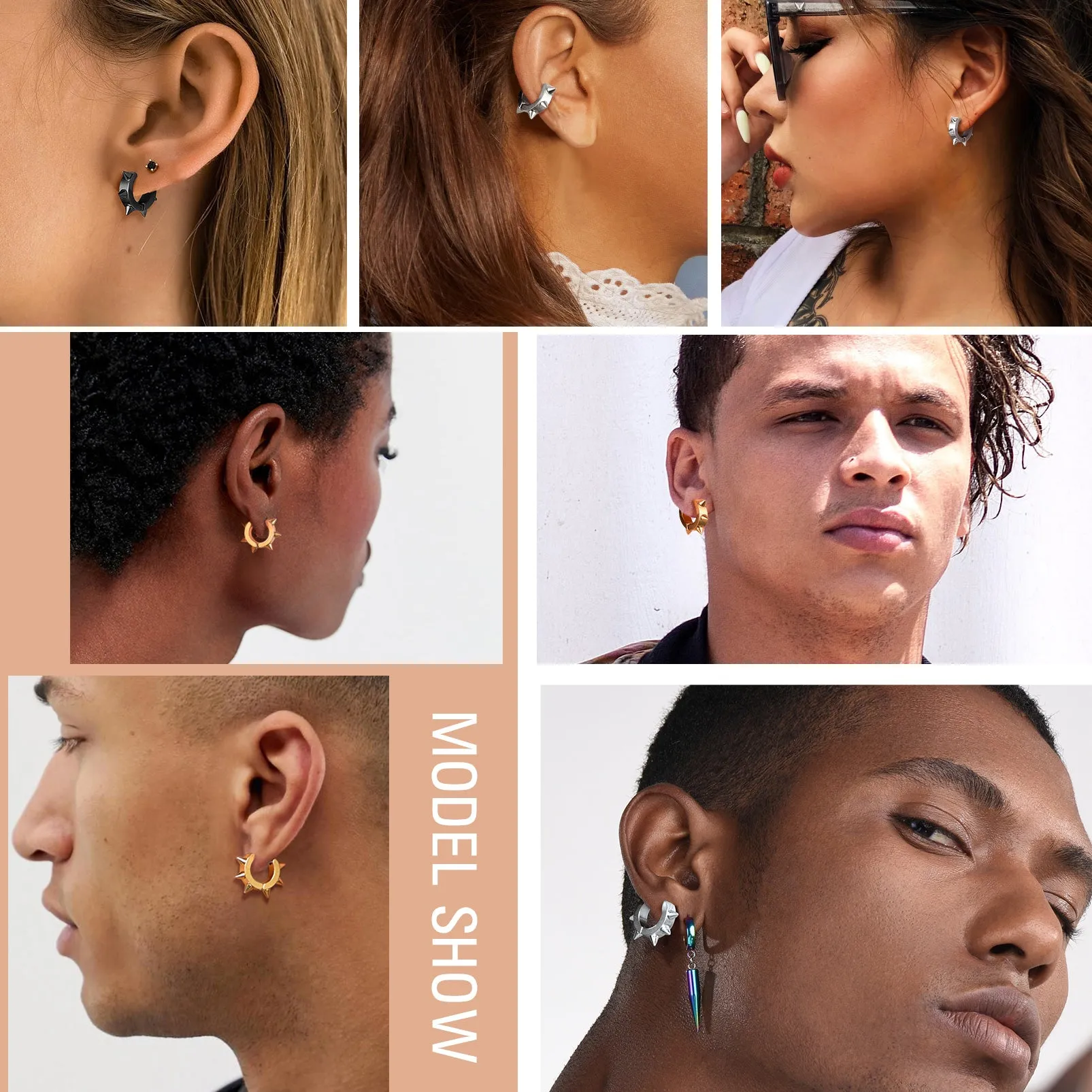 Flash Sale Hook Hedgehog Ear Clip Earrings for Men sold by FaithHeart product image thumbnail 2