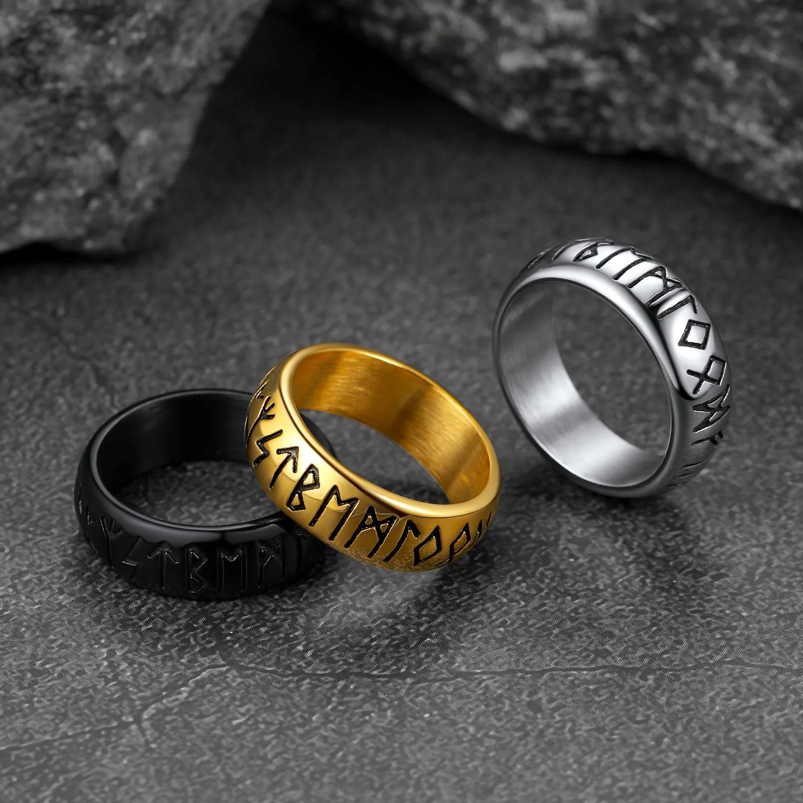 Flash Sale Norse Viking Runes Ring Stainless Steel Ring for Men sold by FaithHeart product image thumbnail 3