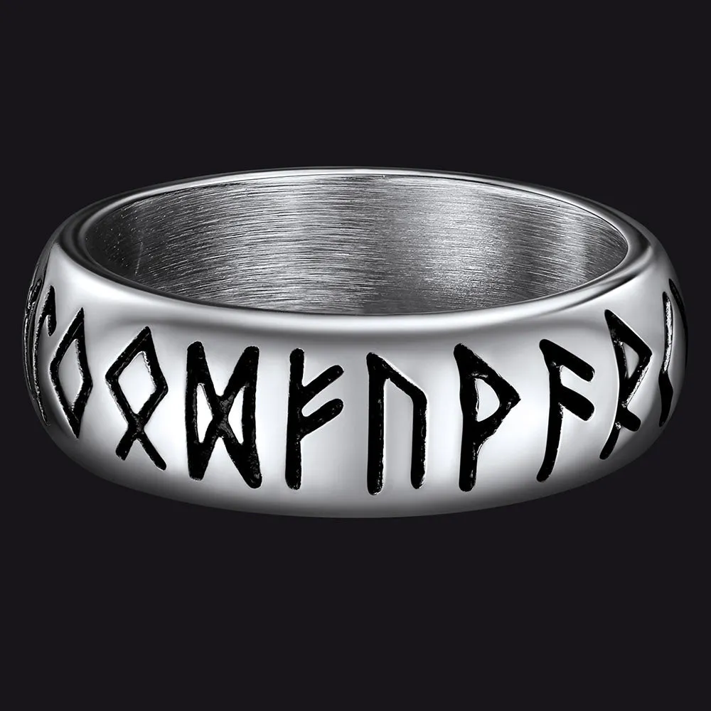 Flash Sale Norse Viking Runes Ring Stainless Steel Ring for Men sold by FaithHeart