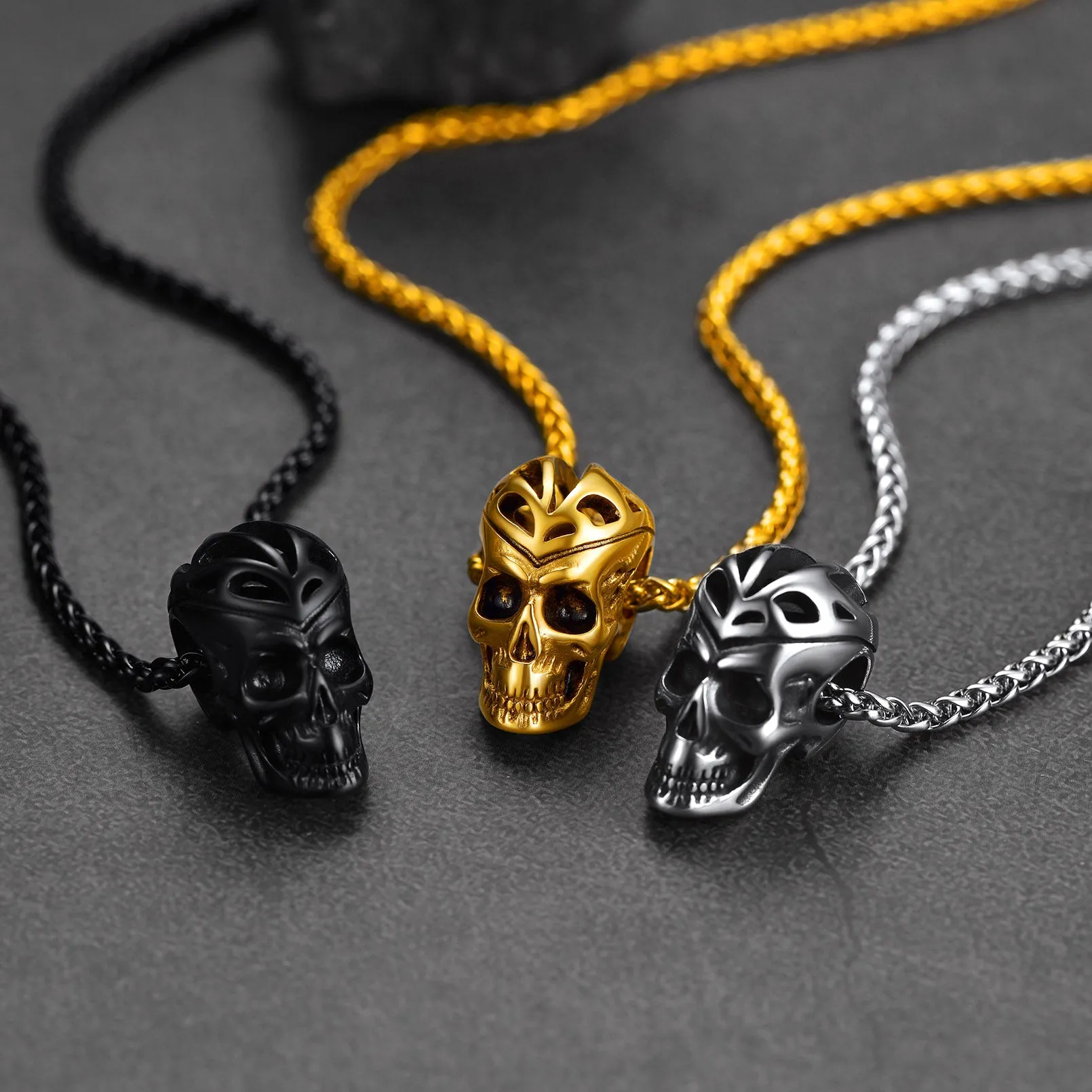 Flash Sale Gothic Skull Necklace Pendant For Men sold by FaithHeart product image thumbnail 3