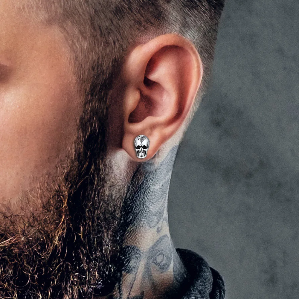 Flash Sale Celtic Triquetra Skull Stud Earrings For Men Women sold by FaithHeart product image thumbnail 2