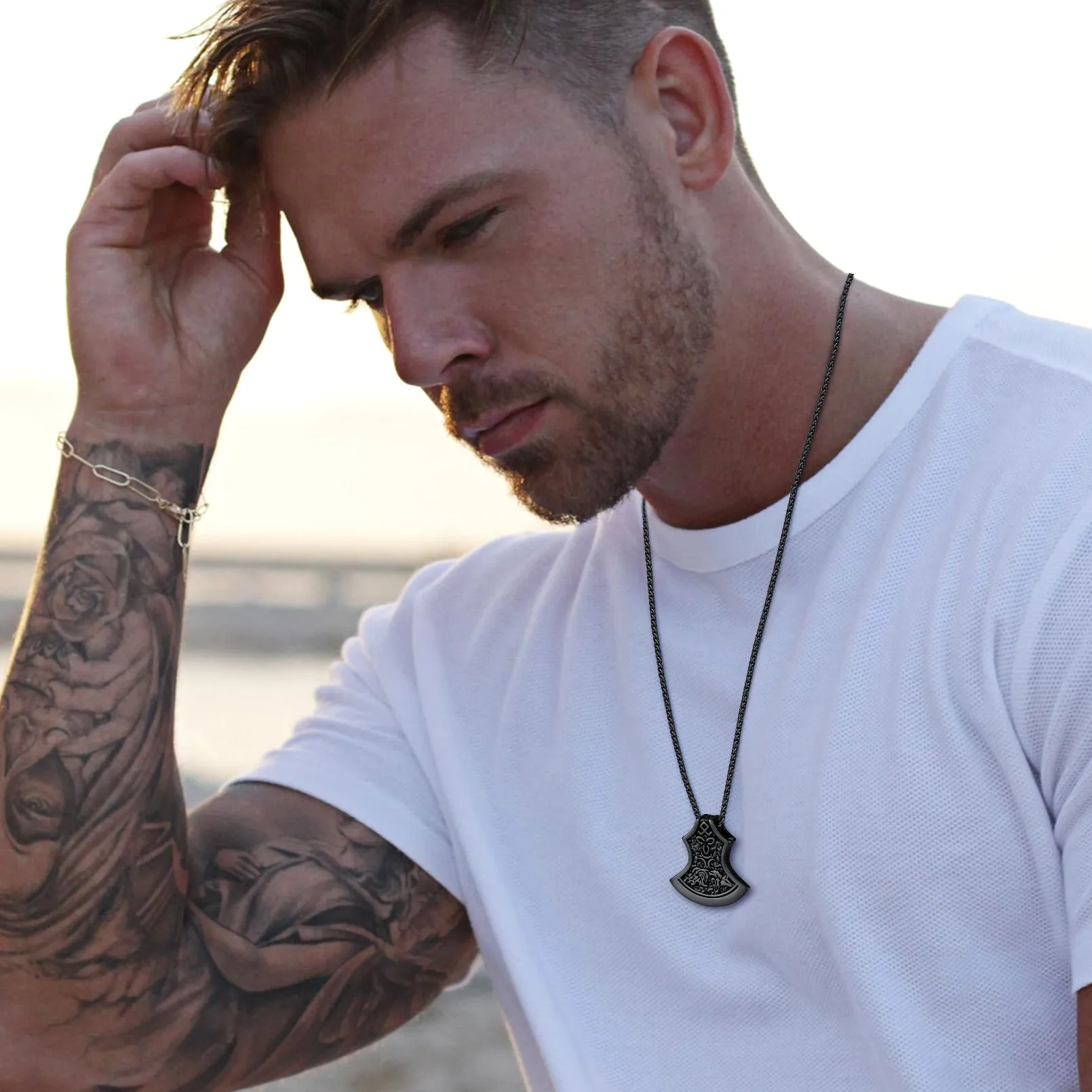 Flash Sale Battle Axe Viking Celtic Knot Necklace For Men sold by FaithHeart product image thumbnail 2