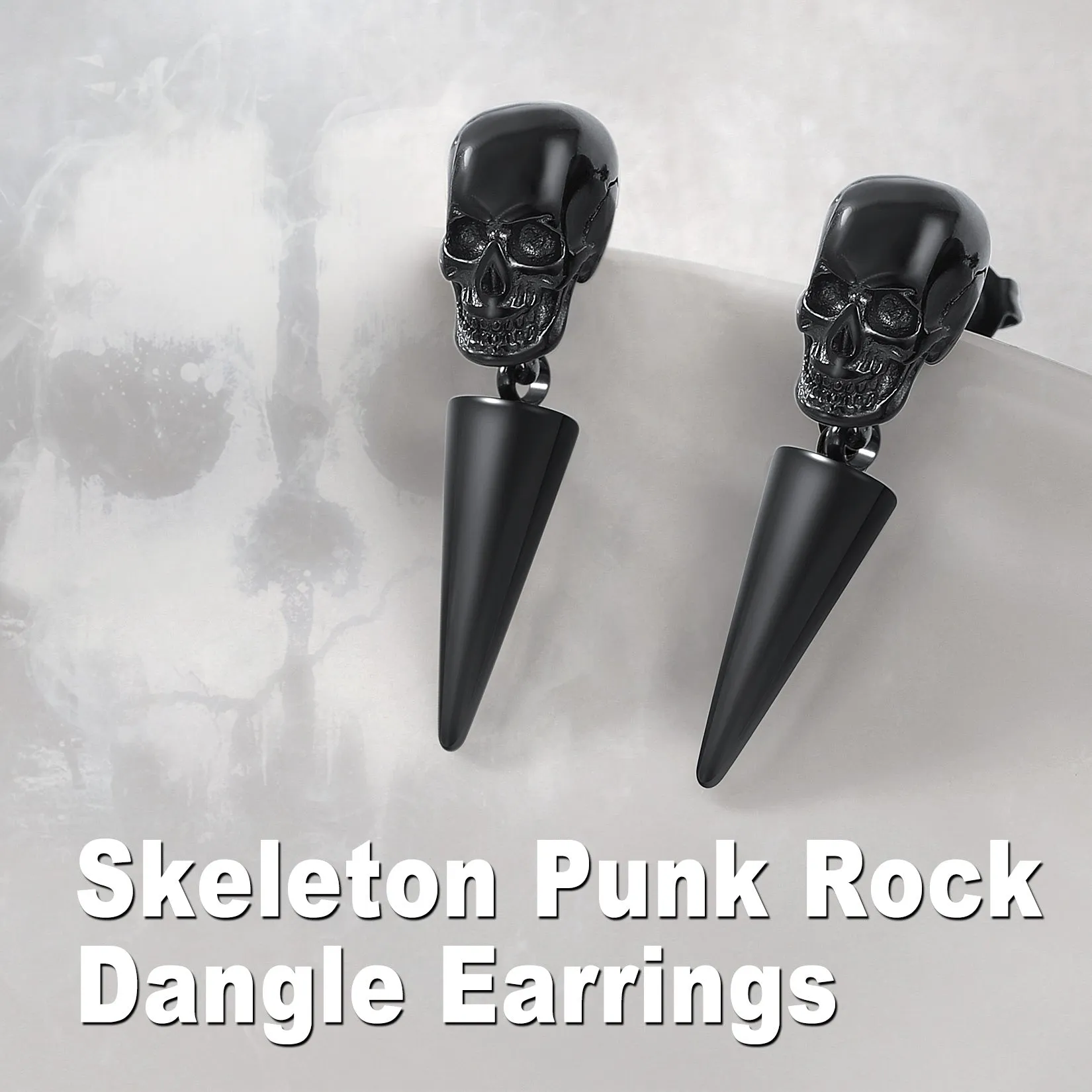 Flash Sale Punk Spike Skull Earrings for Men sold by FaithHeart product image thumbnail 5
