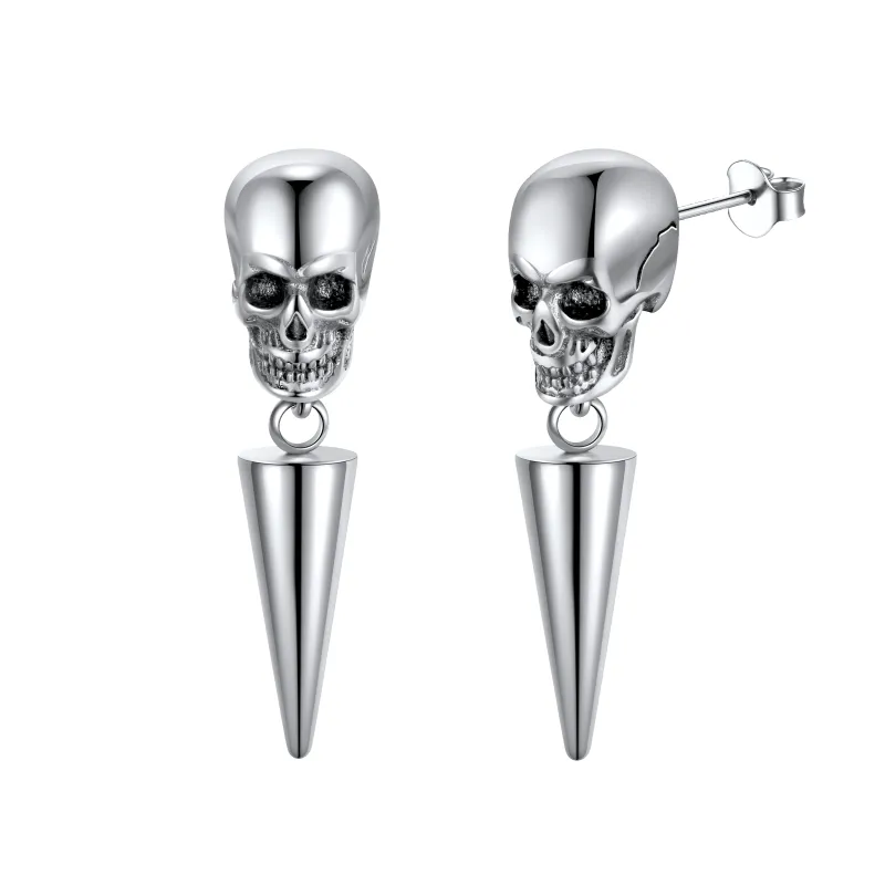 Flash Sale Punk Spike Skull Earrings for Men sold by FaithHeart