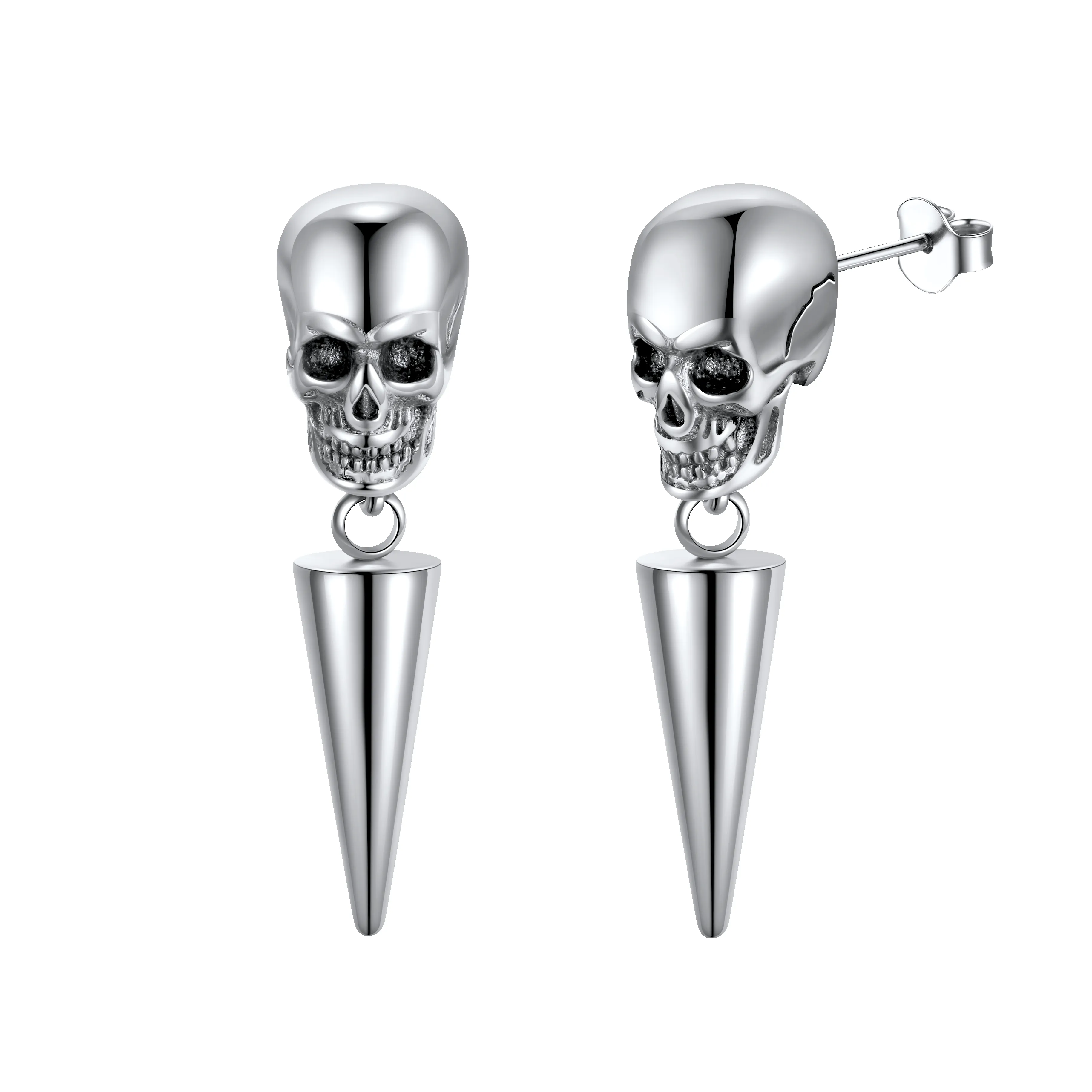 Flash Sale Punk Spike Skull Earrings for Men sold by FaithHeart