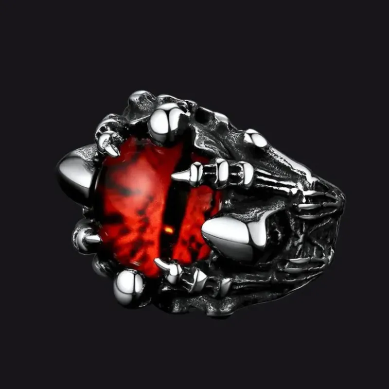 Biker Eye of Sauron Ring Dragon Claw Ring For Men sold by FaithHeart