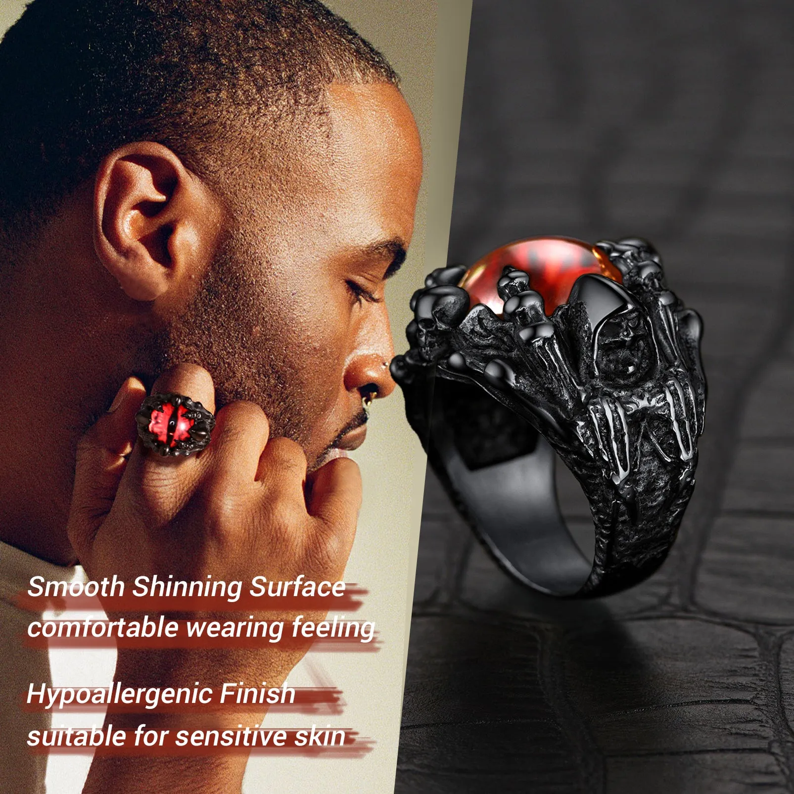 Biker Eye of Sauron Ring Dragon Claw Ring For Men sold by FaithHeart product image thumbnail 5