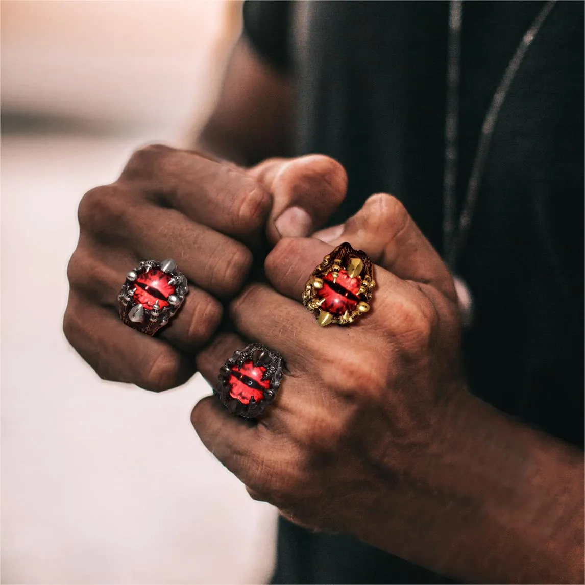 Biker Eye of Sauron Ring Dragon Claw Ring For Men sold by FaithHeart product image thumbnail 2