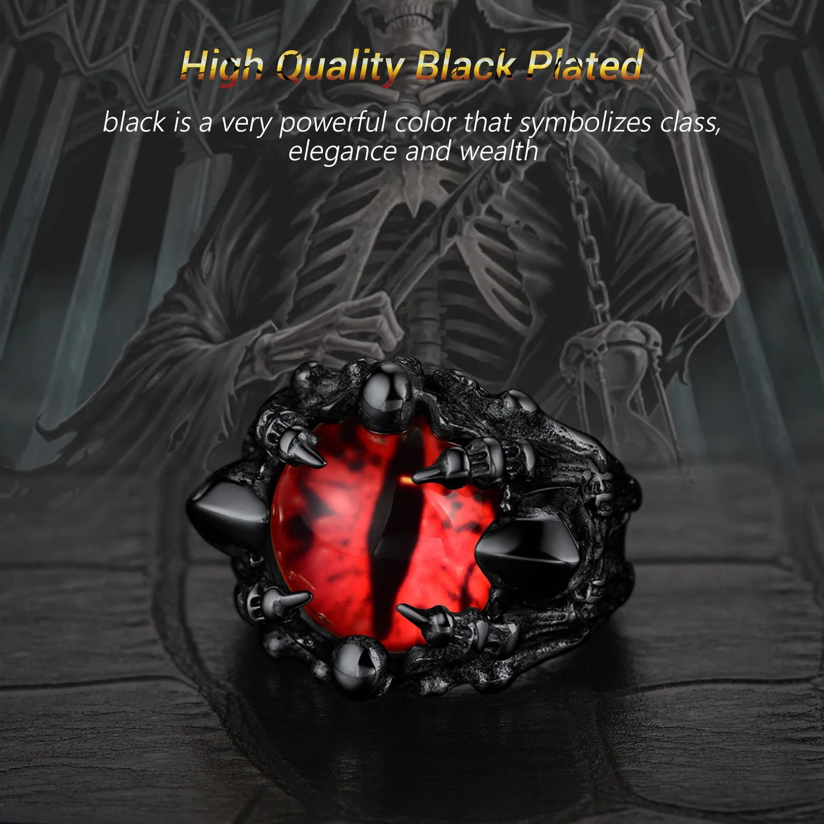 Biker Eye of Sauron Ring Dragon Claw Ring For Men sold by FaithHeart product image thumbnail 4
