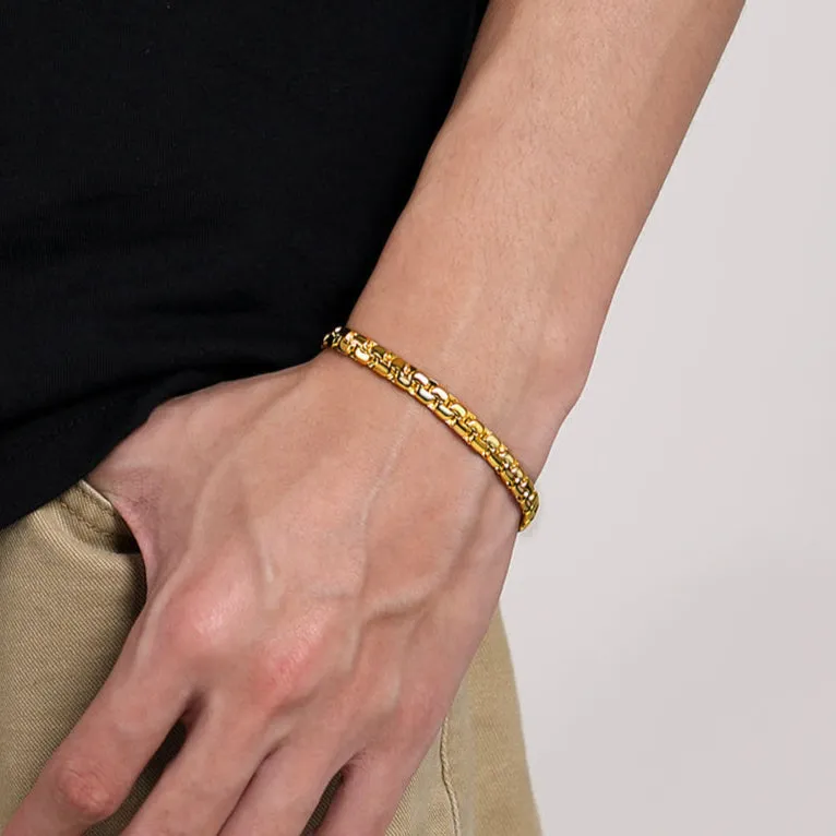 Flat Box Link Chain Bracelet for Men sold by FaithHeart product image thumbnail 3