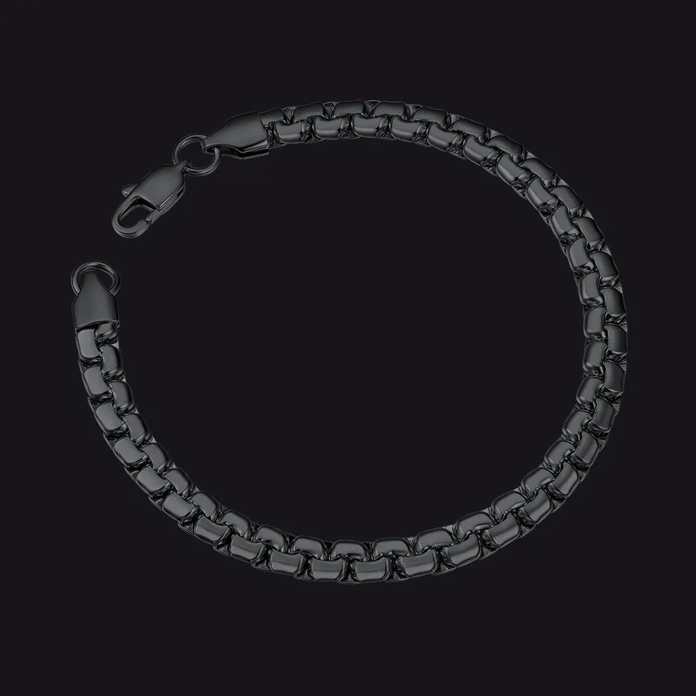 Flat Box Link Chain Bracelet for Men sold by FaithHeart