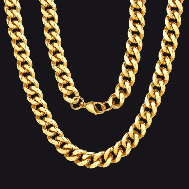 Chunky Miami Curb Cuban Link Chain Necklace For Men sold by FaithHeart