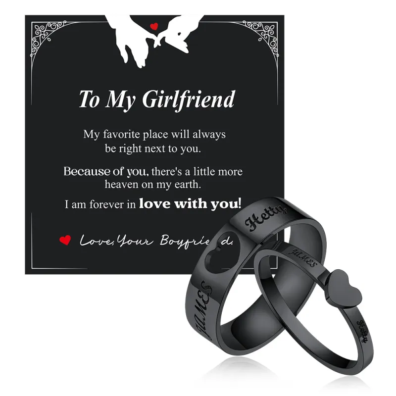 Personalized His and Hers Matching Promise Rings for Couple sold by FaithHeart