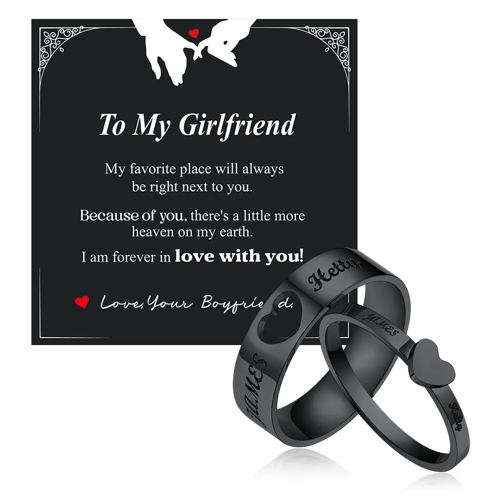 Personalized His and Hers Matching Promise Rings for Couple sold by FaithHeart