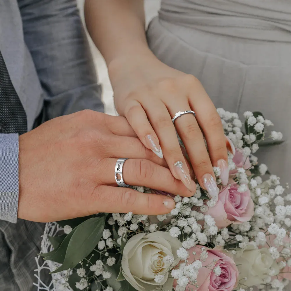 Personalized His and Hers Matching Promise Rings for Couple sold by FaithHeart product image thumbnail 3