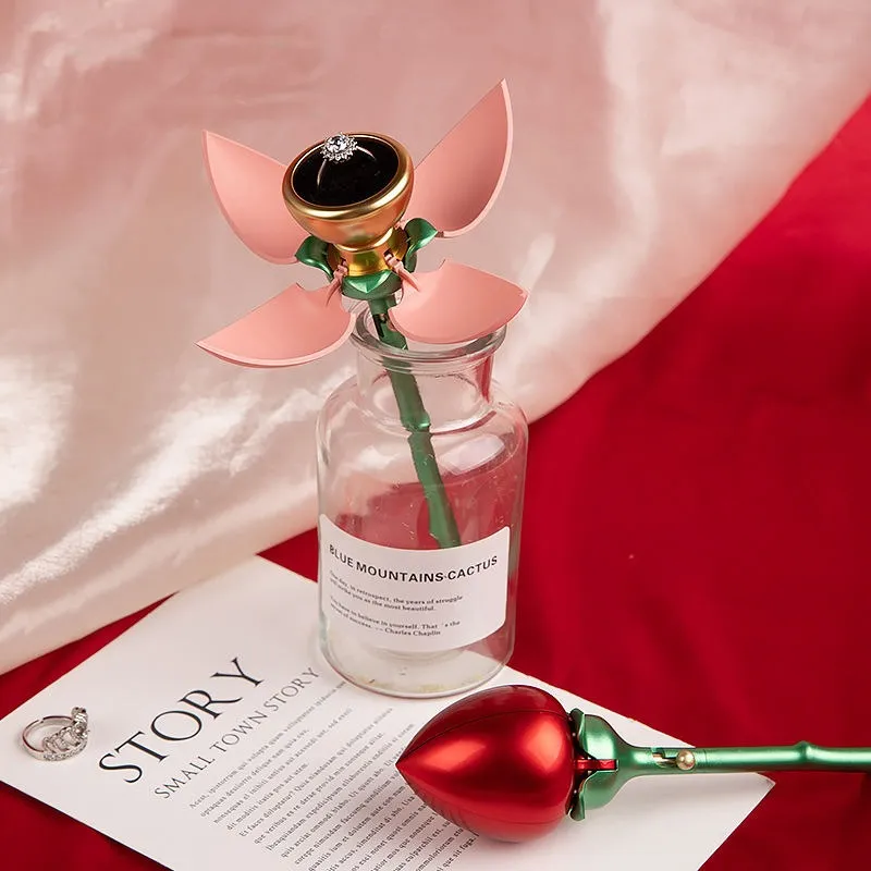 Pink Rose Ring Box Jewelry Ring Case sold by FaithHeart product image thumbnail 4