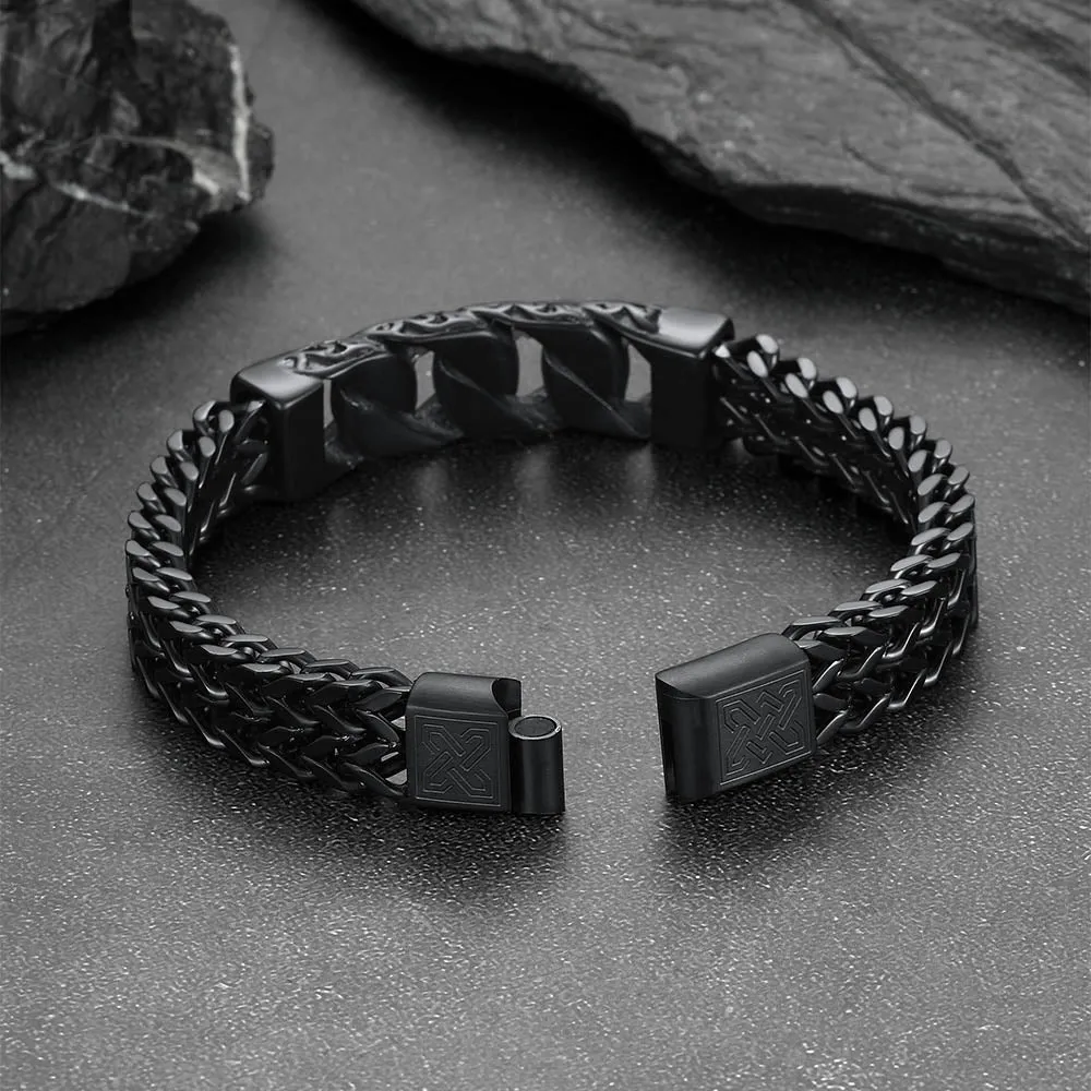 Heavy Celtic Knot Cuban Link Bracelet For Men in Stainless Steel sold by FaithHeart product image thumbnail 4