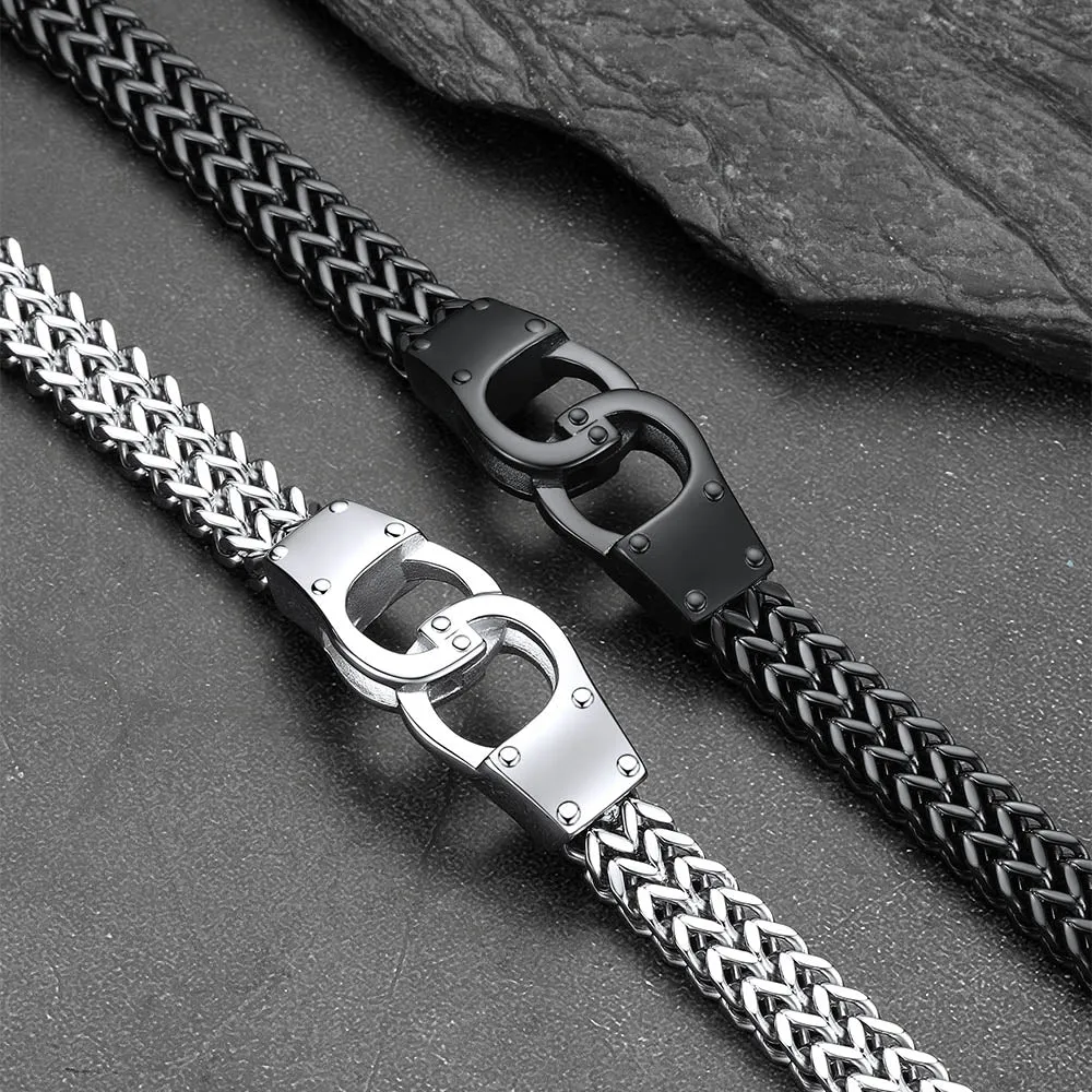 Handcuffs Chain Bracelet For Men with Celtic Knot in Stainless Steel sold by FaithHeart product image thumbnail 5